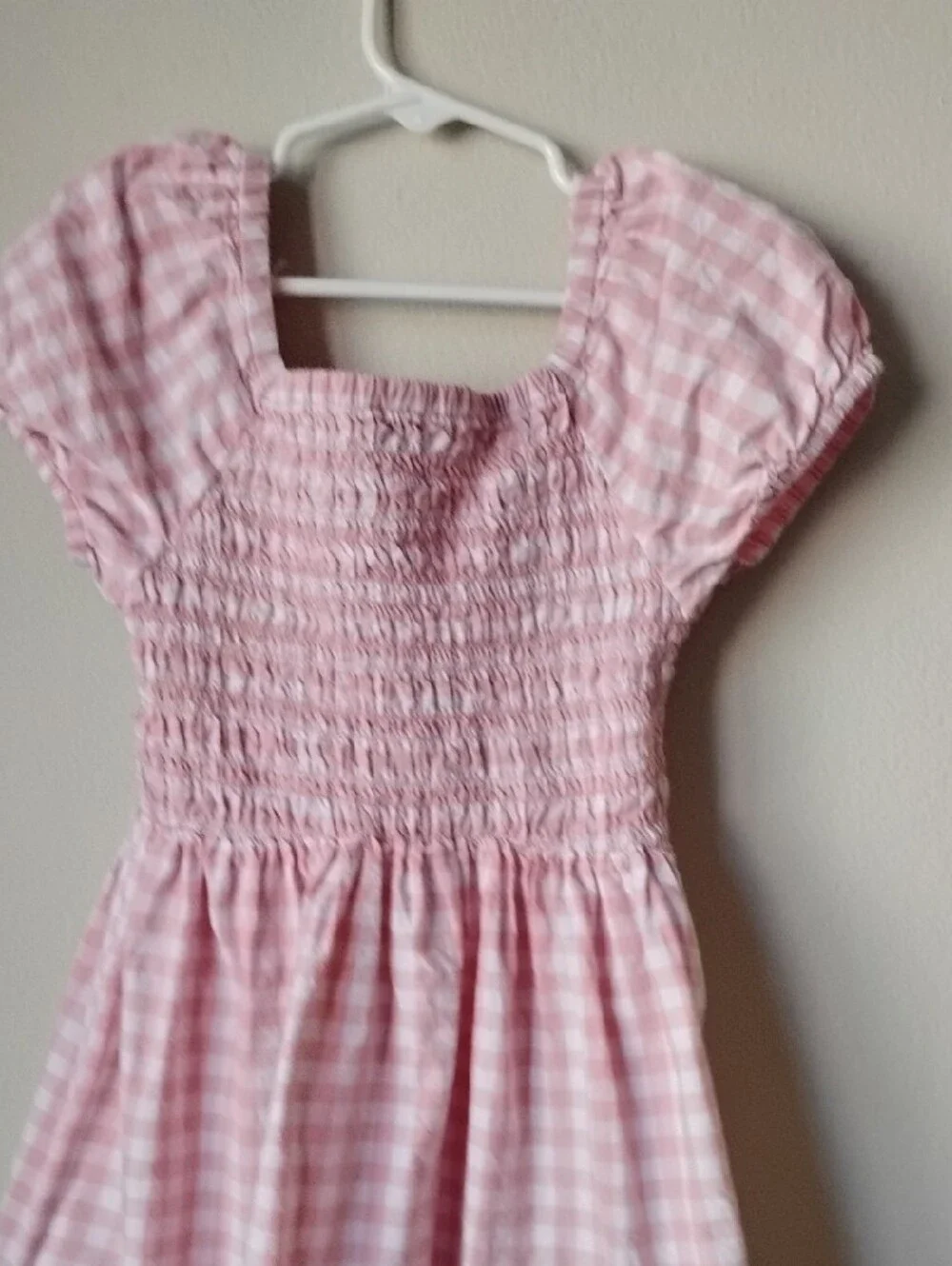 The Children's Place Pink Gingham Smocked Kids Dress